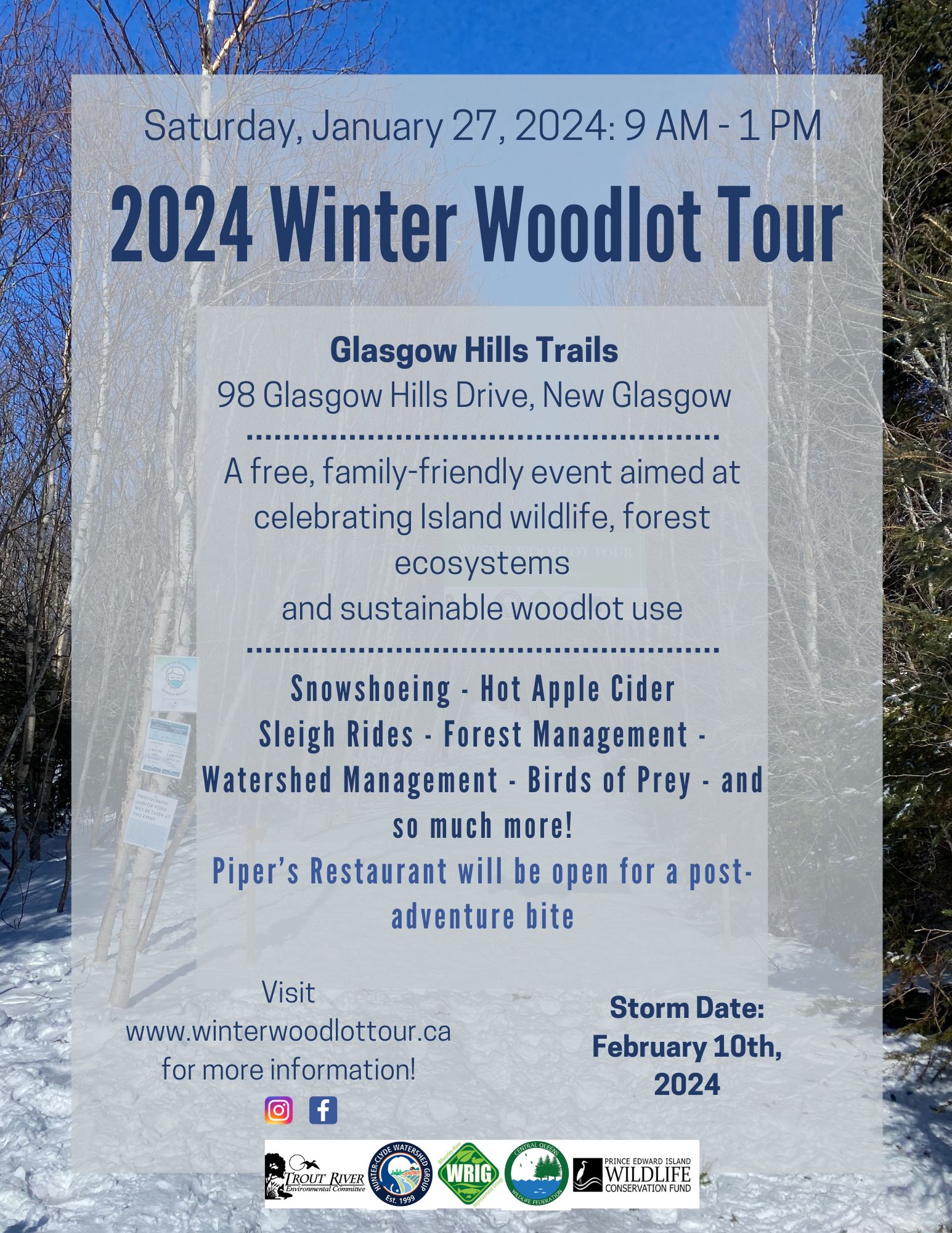 Winter Woodlot Tour 2024 @ Glasgow Hills Trails